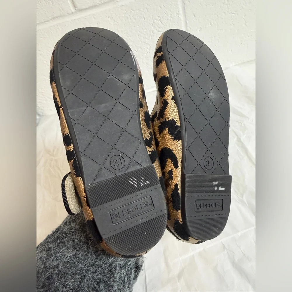 Old Soles Leather Leopard Print Mary Jane Shoes size 13.5